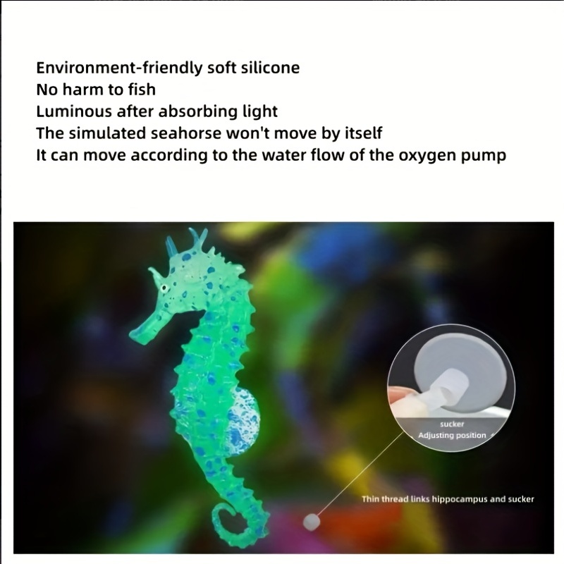 Artificial Seahorse Aquarium Ornament - 4pcs Set