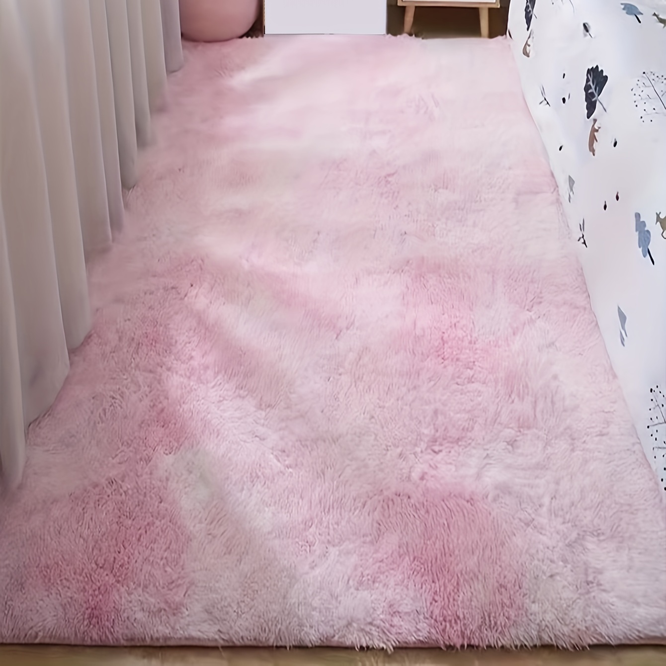1pc ultra plush soft area rugs for bedroom living room luxury tied dyed fluffy bedside rug washable shag furry carpet non shedding for nursery children kids girls room home decorative rug home decor room decor 27 55 62 99in 70 160cm details 2