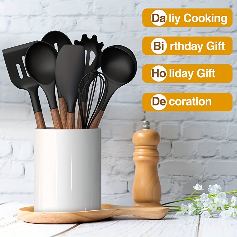 Silicone Utensil Set, Kitchen Utensil Set, Safety Cooking Utensils Set,  Non-stick Kitchen Cooking Turner, Slotted Spatula, Whisk, Oil Brush, Cream  Spetula, Kitchen Stuff, Kitchen Gadgets - Temu