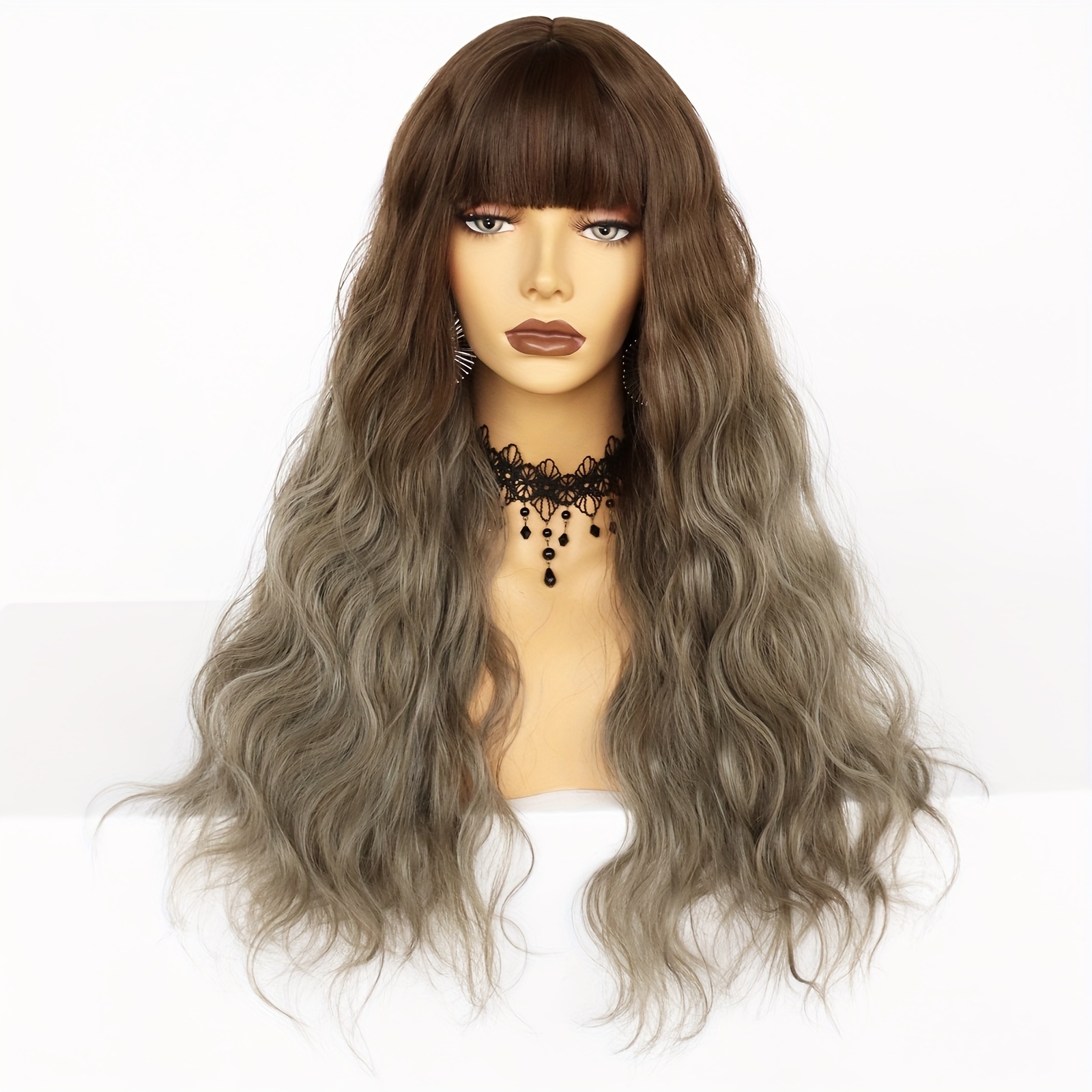 Long Water Wave Synthetic Wig Ombre Hair Roots Women Multi - Temu