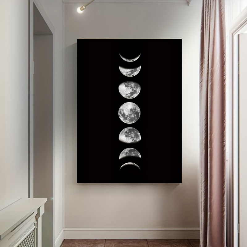 Art Canvas Print Poster Moon Waxing Missing Moon Phase - Temu