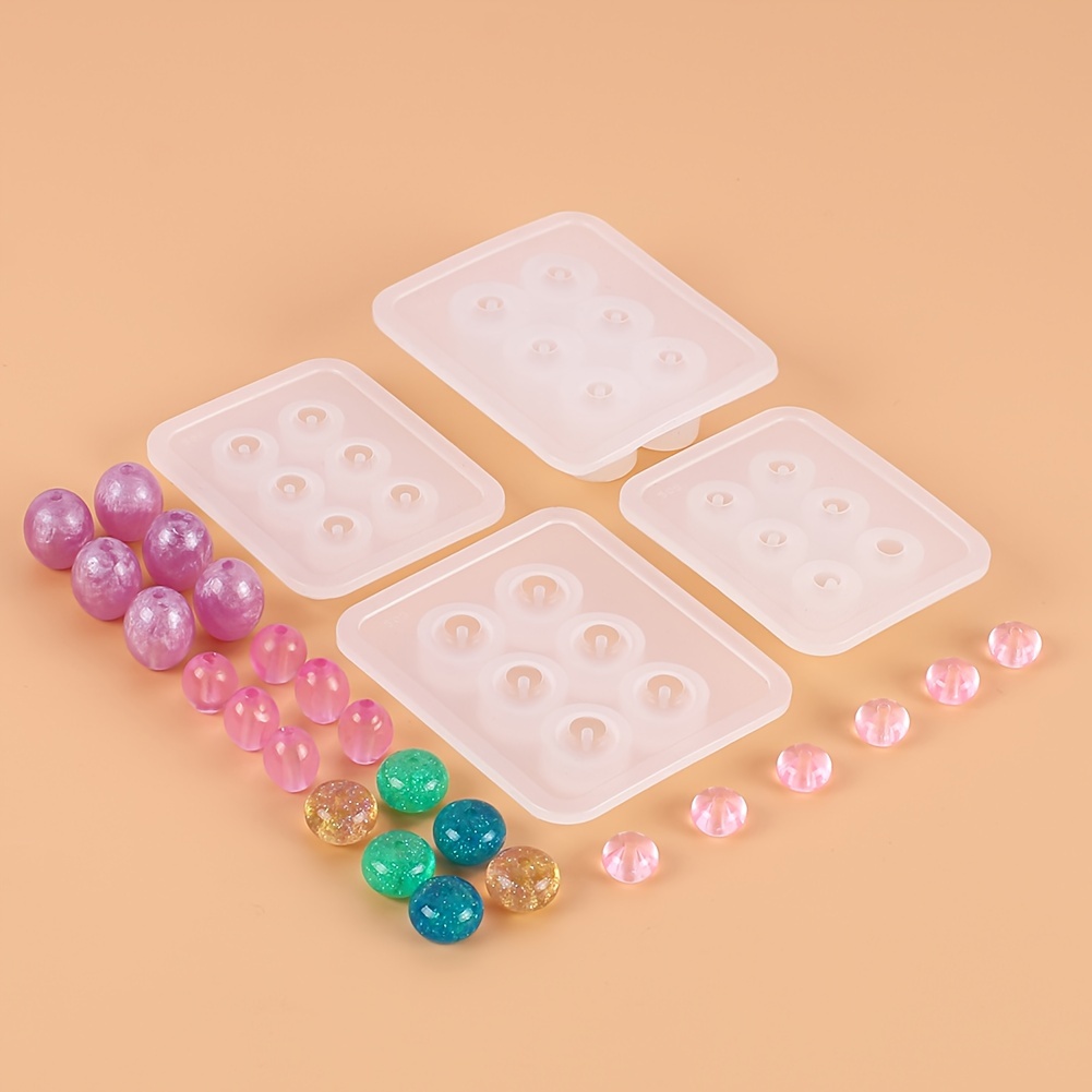 Resin Beads Molds with Hole Silicone Bead Epoxy Molds for Cabochon