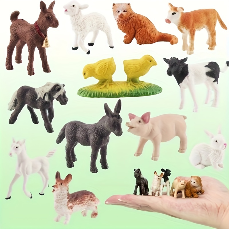 Conjunto de estatuetas de mini gato,Figuras de gato de animais de