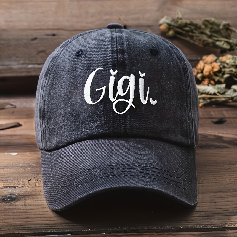 

Gigi Embroidery Baseball Vintage Washed Distressed Dad Hats Solid Color Adjustable Sun Hat For Women Outdoor