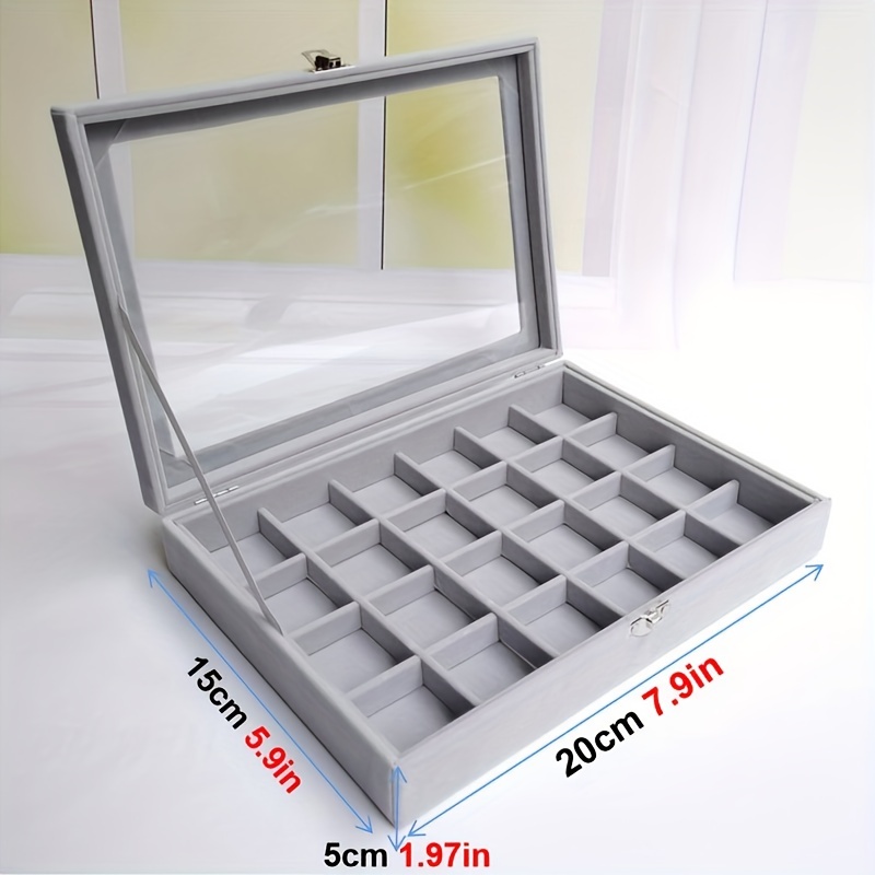 Classic Grey Dustproof Jewelry Accessories Storage Box