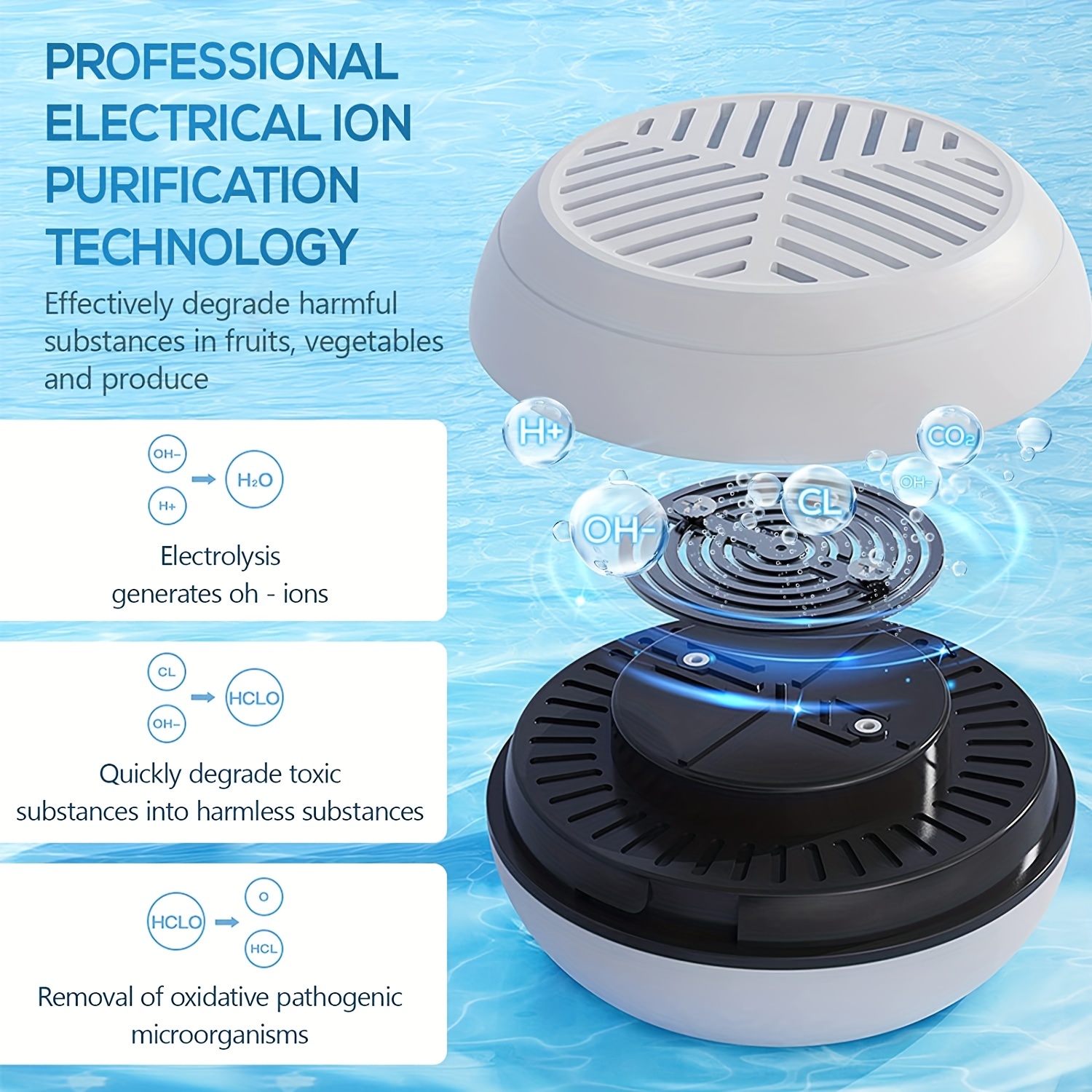 Wireless Fruit And Vegetable Cleaner With Oh-ion Purification Technology -  Ipx7 Water Resistant Produce Purifier For Fruits, Vegetables, Aquatic  Products, And Meat - Temu United Arab Emirates