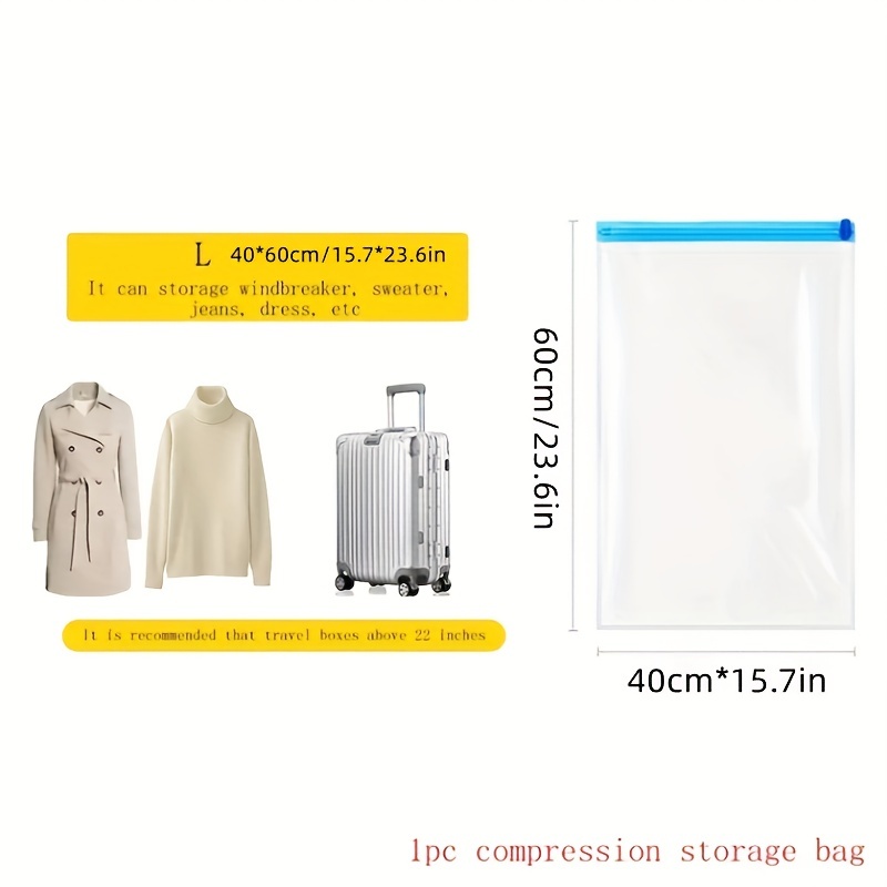 Lightweight Transparent Bag, Portable Clothes Organizer, Dustproof Bag, travel Roll Up Compression Storage Bag - Temu