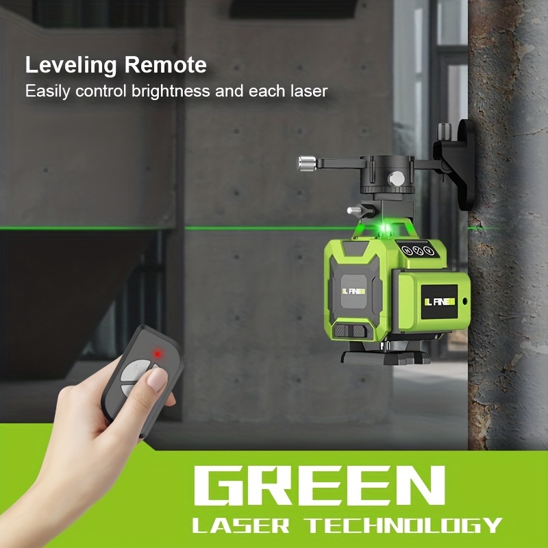 US Plug 16 Lines 4D Laser Level, Green Laser Line, Self Leveling