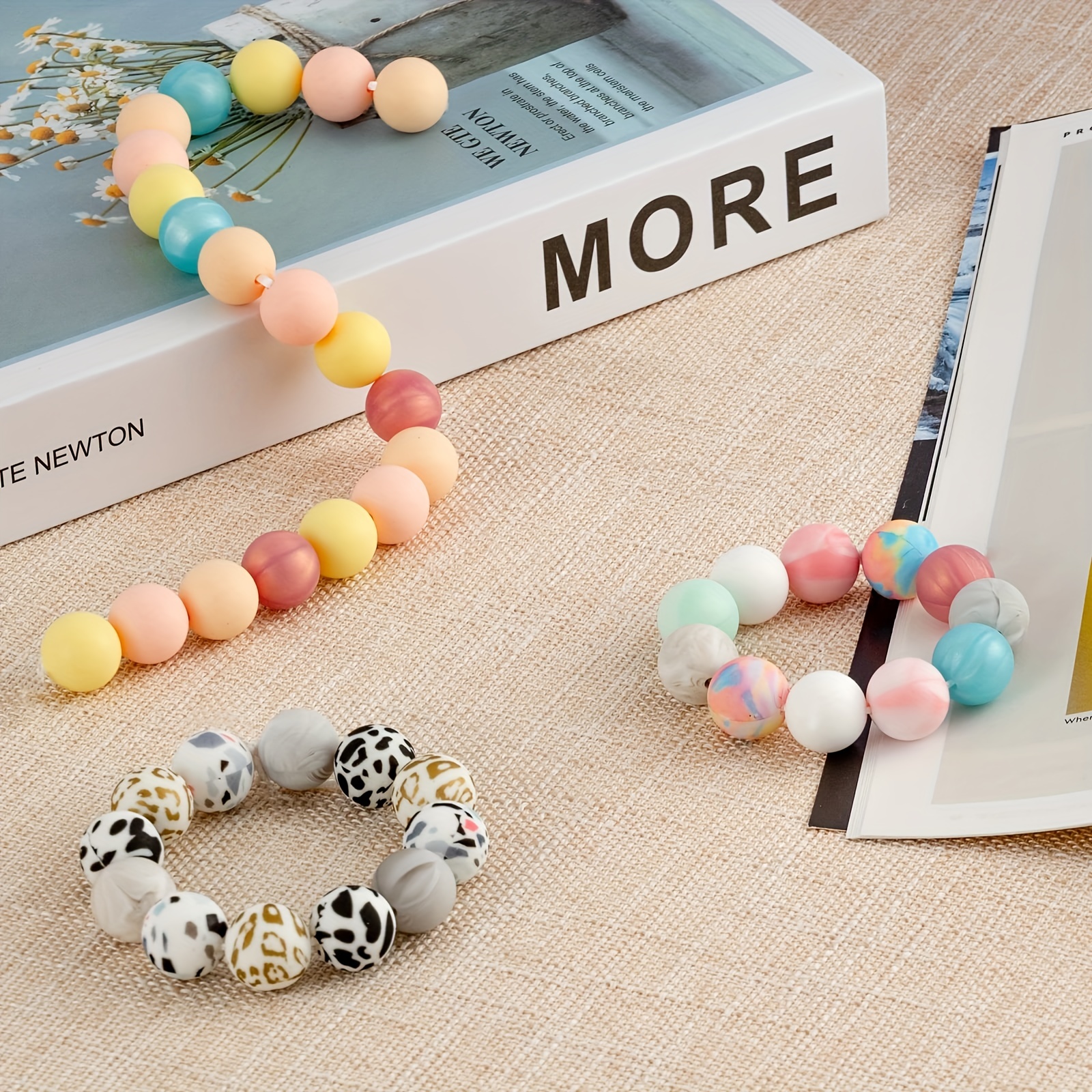 Silicone Beads Set Diy Keychain Necklace Bracelet - Temu