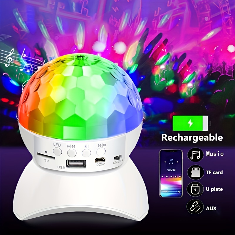 Rgb Dazzling Small Magic Ball, Bluetooth Audio Projection Disco Stage Light,  Suitable For Christmas, Festivals, Parties, Indoor, Bedroom Atmosphere  Creation - Temu Philippines
