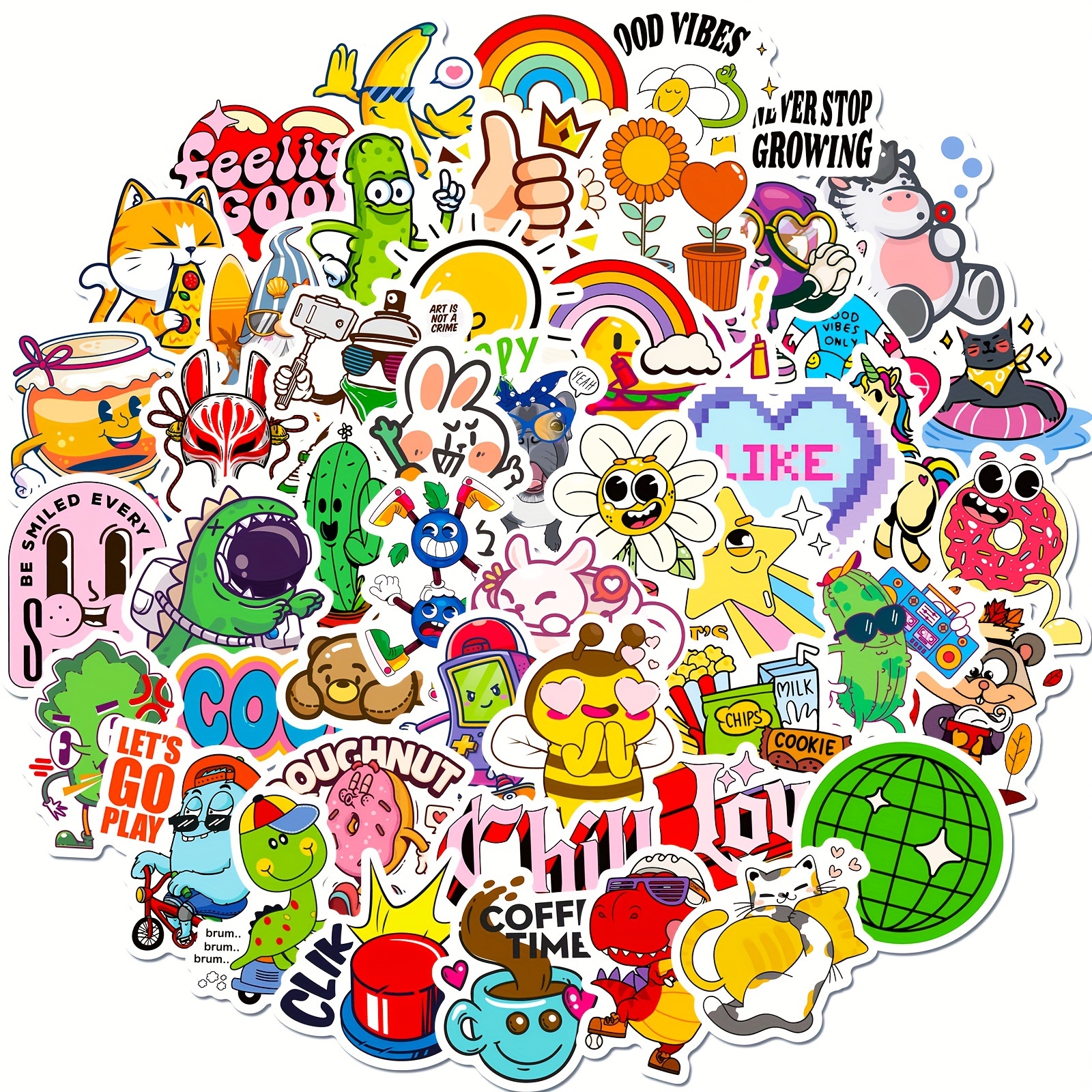 99pcs Fun Graffiti Journal Stickers Cartoon Creative Cute - Temu