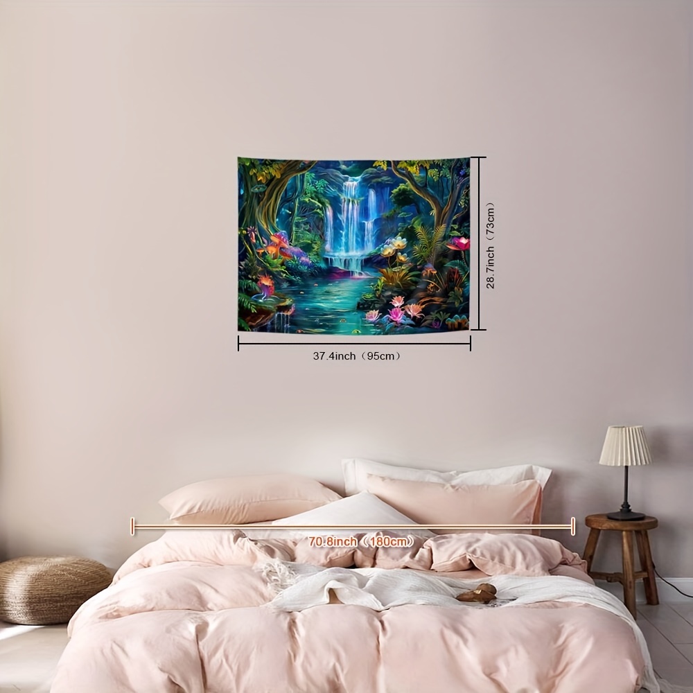 Tapisserie Murale Forêt Pins Nordique - Décoration Tissu Polyester