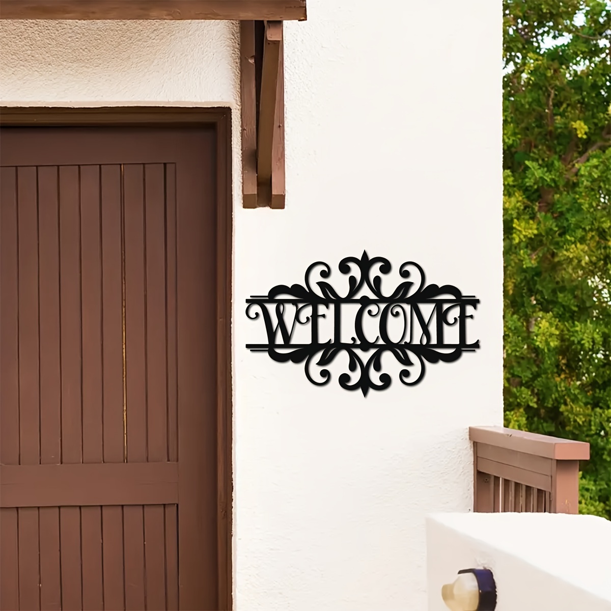 1pc ウェルカムメタルサイン ~ 屋外メタルサイン、ドアハンガーサイン、ポーチサイン、ドア装飾、壁装飾、家の装飾