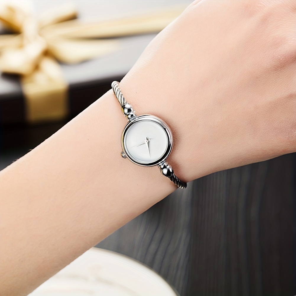 Women s Watch Cute Round Pointer Quartz Bangle Watch Elegant Temu