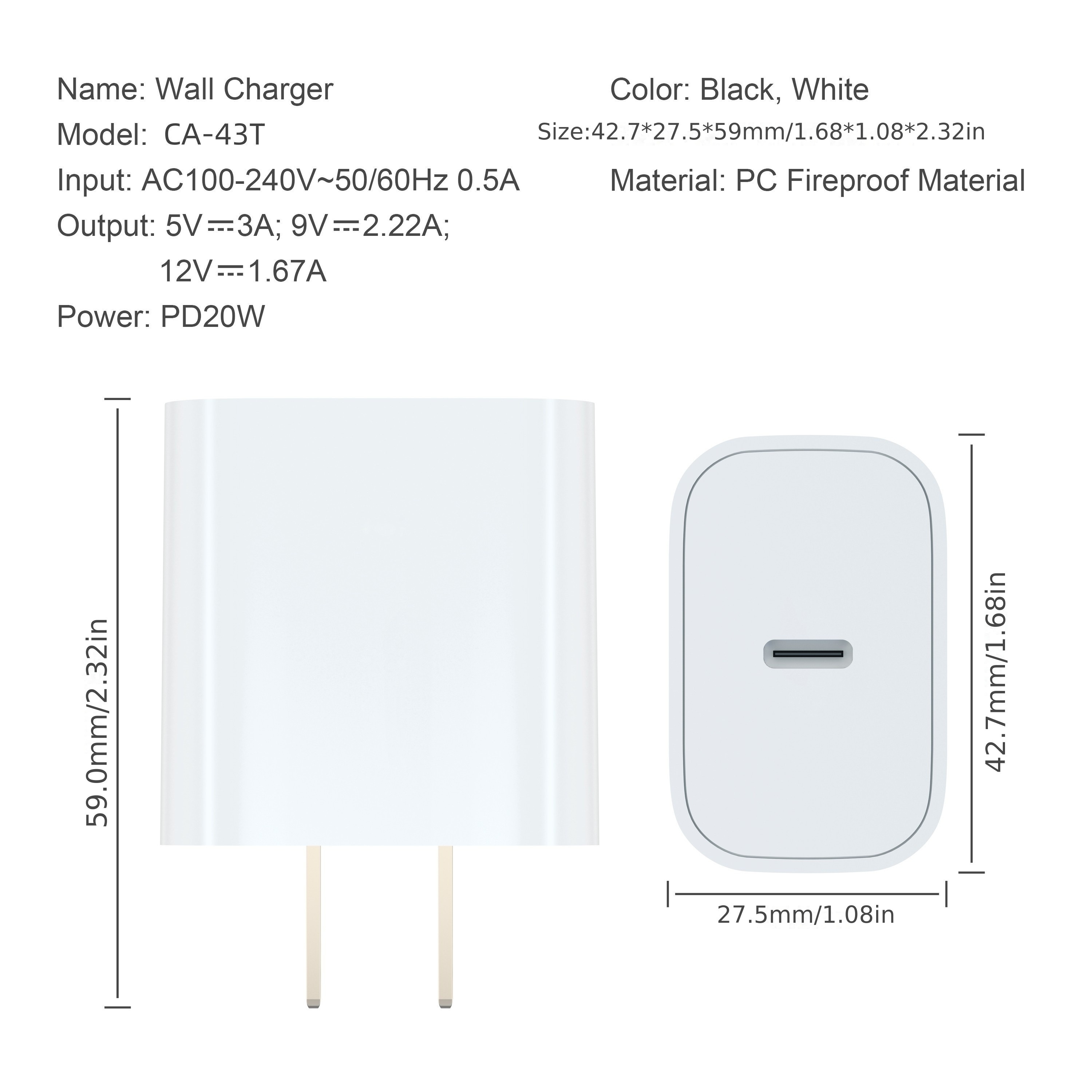 20W USB C急速充電器 USB C To C急速充電ケーブル付きマルーン電源