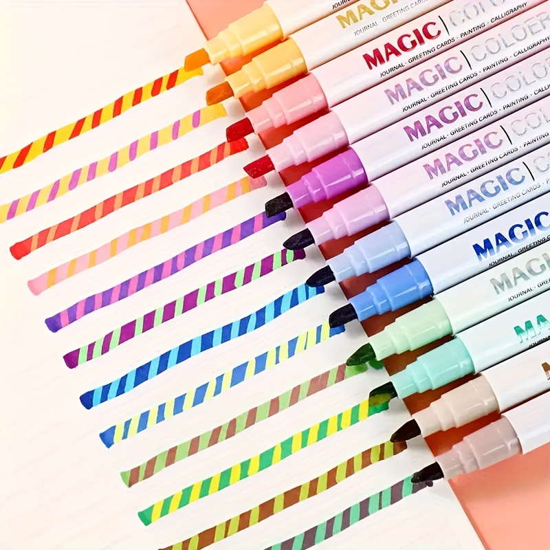 12pcs Color Art Markers Double ended Sketch Markers Set For - Temu