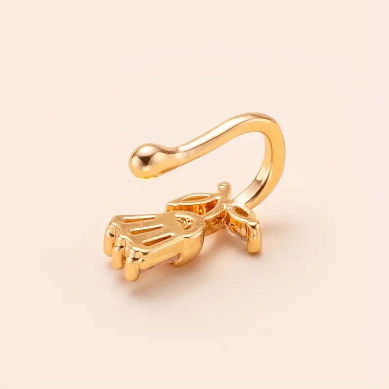 1pc personality charm no piercing copper inlaid zircon u shaped nose clip fake nose ring nose nail female no piercing piercing jewelry details 2