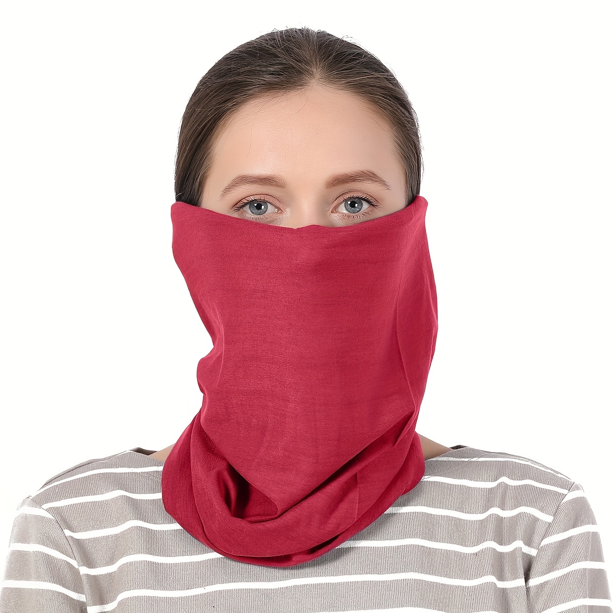 Solid Breathable Neck Gaiter Multifunctional Cover Mask