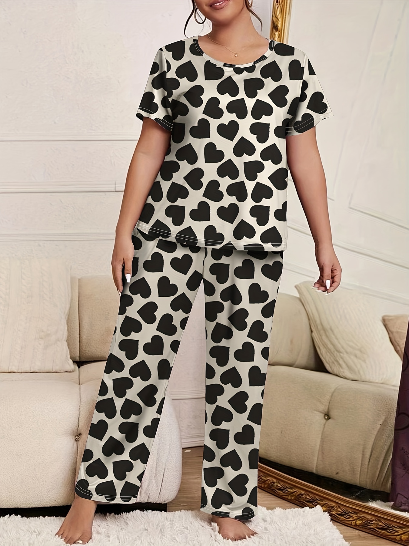 Plus size 2025 heart pajamas