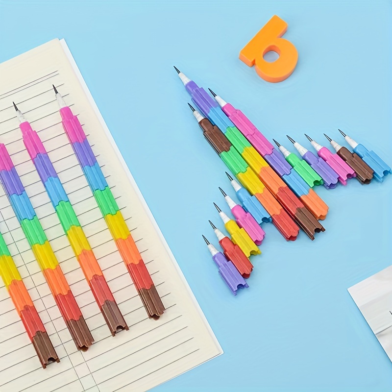 8pcs Mixed Color Pencil , Creative Multi-purpose Detachable Pencil, Funny  Students Pencils, Removable, Pencils For Students 8-12 Years Old, Gifts For