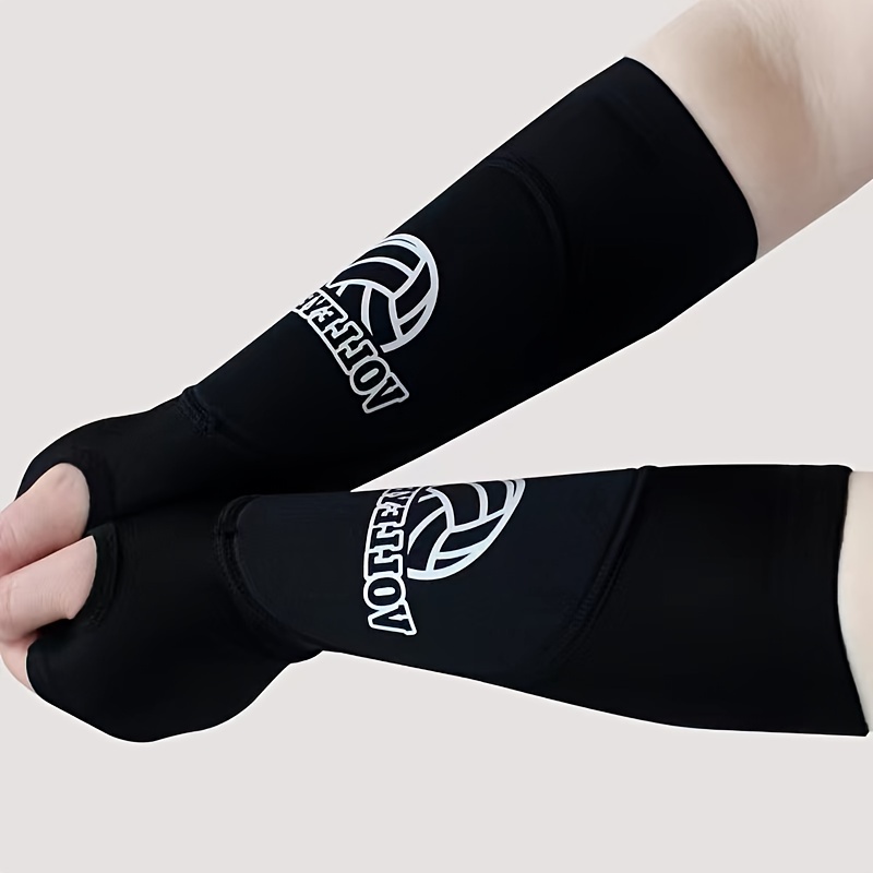 4 pares de rodilleras de voleibol y mangas de brazo de voleibol con  almohadilla de protección, rodilleras con agujero para el pulgar,  almohadillas de