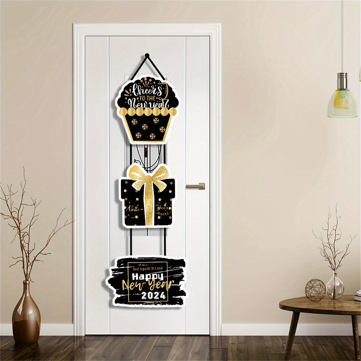 New Year's Eve Black Gold Party Decoration 2024 New Year's - Temu