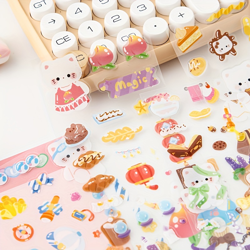 Cuteam Cartoon Stickers,Cartoon Stickers Cute Girl DIY Decoration  Waterproof PET Water Cup Stickers Kids Hand Account Decal Student  Stationery 