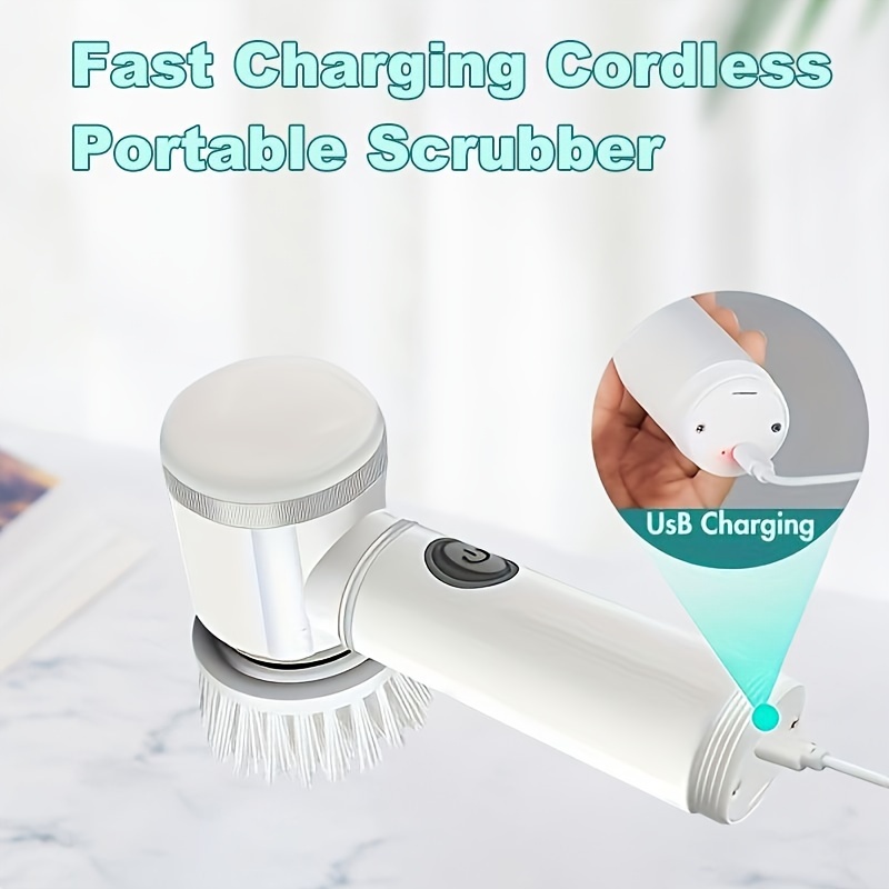 New Electric Cleaning Brush Bathroom Kitchen Brush Cleaning 8-in-1  Multifunctional With LED NightLight Rotatable Household Brush - AliExpress