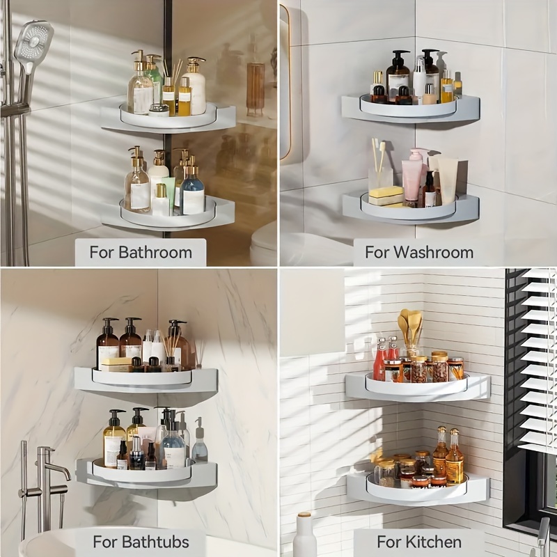 Bathroom Shelf Plastic Rotating Bathroom Non-perforated Triangle