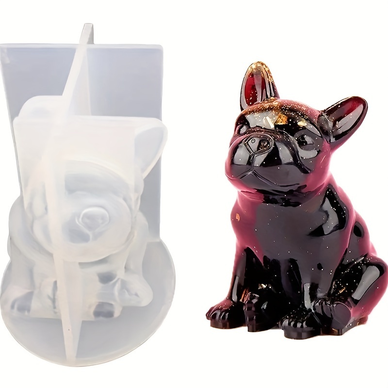 

1pc 3d French Bulldog Silicone Mold Cute Dog Animal Silicone Mold For Diy Home Decorations, Statue Ornaments, Candle Making, Holiday Decorations, Car Interior Decoration