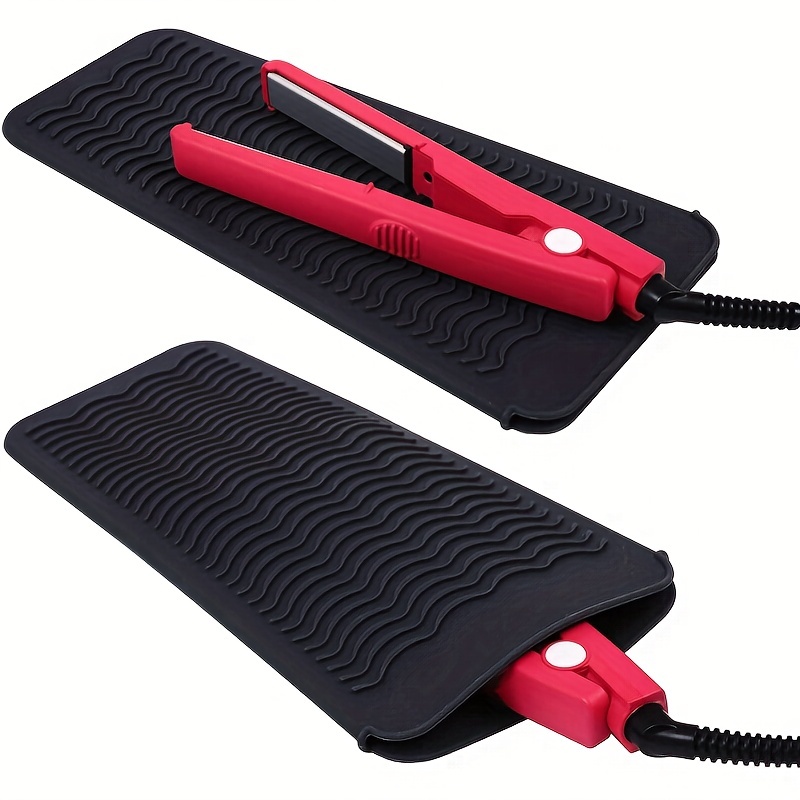 1pcs Heat Resistant Silicone Mat Pouch Silicone Anti-Heat Pad For Hair  Straightener, Curling Irons, Flat Irons, Waver