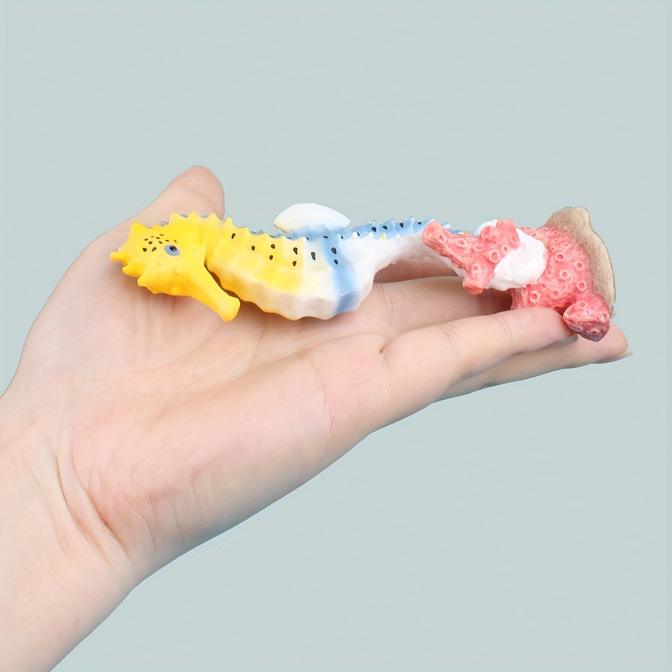 1pc Resin Seahorse Aquarium Decoration, Realistic Marine Animal Model, Ideal For Fish Tanks