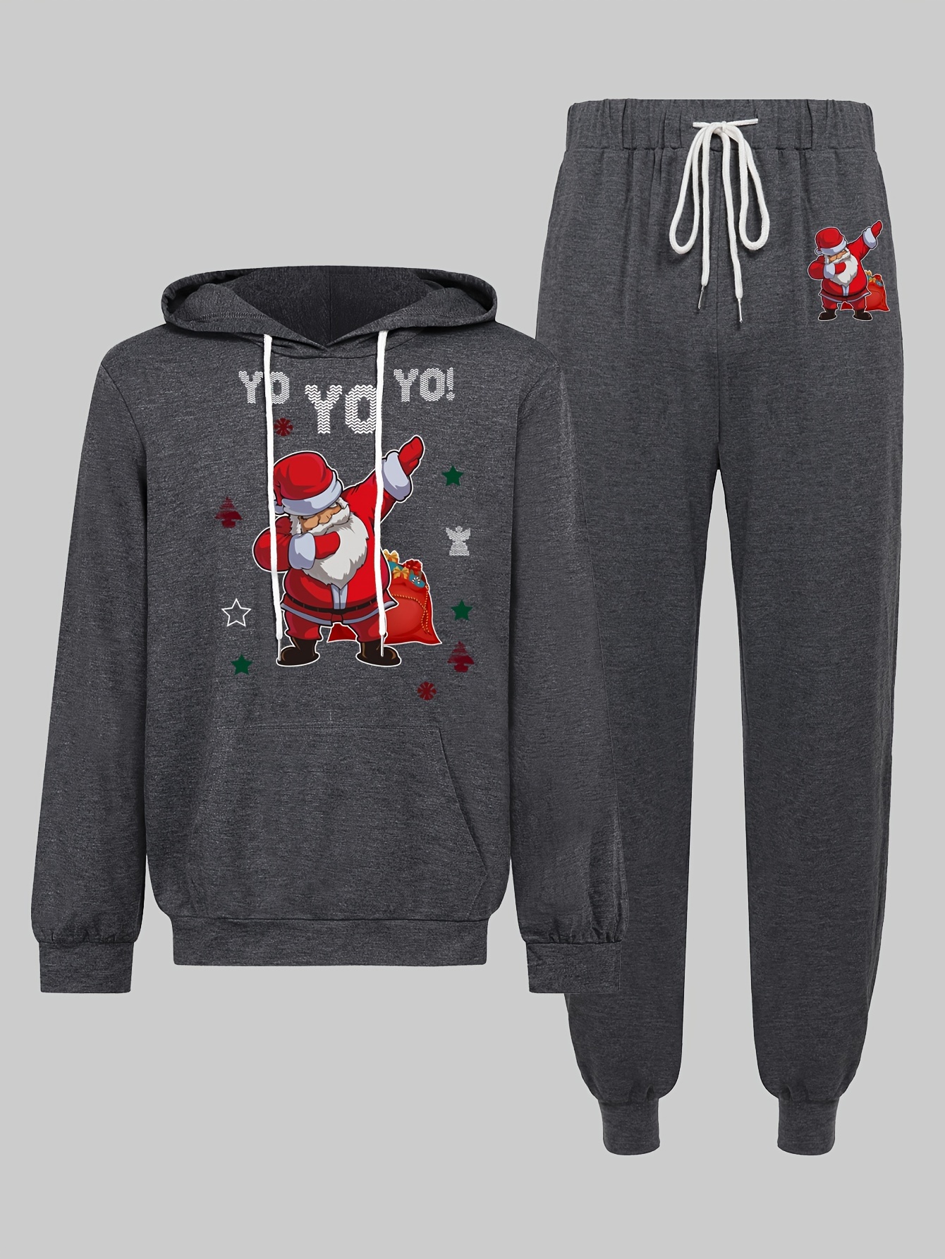 Plus Size Men s Santa Claus Print Hooded Sweatshirt Temu