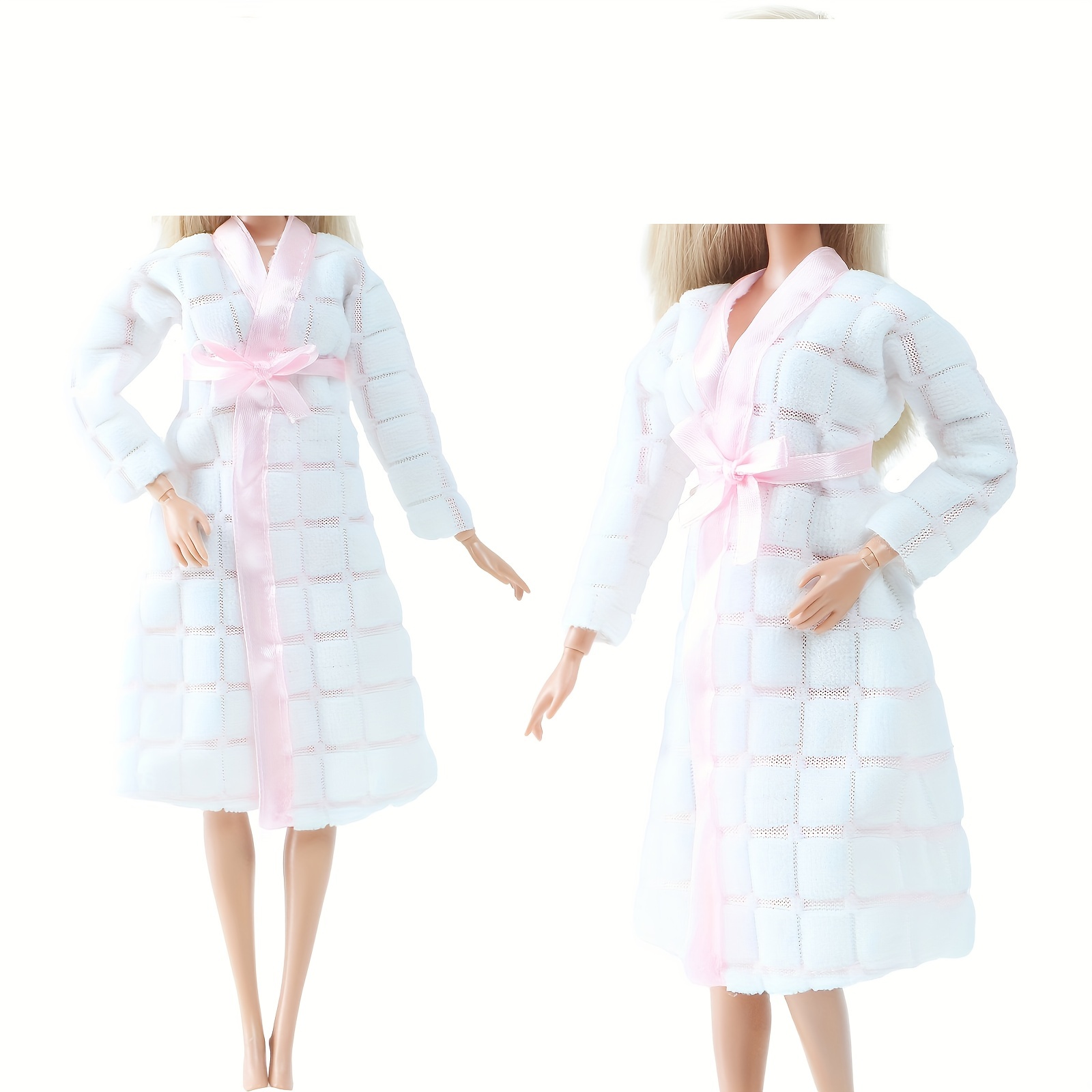 

1 Set White Outfit Bathrobe, Homewear Daily Bathing Wear Accessories Clothes For 30cm/11.8inch Doll, Dollhouse Toy For Girl, Christmas Gift, Not Included Doll