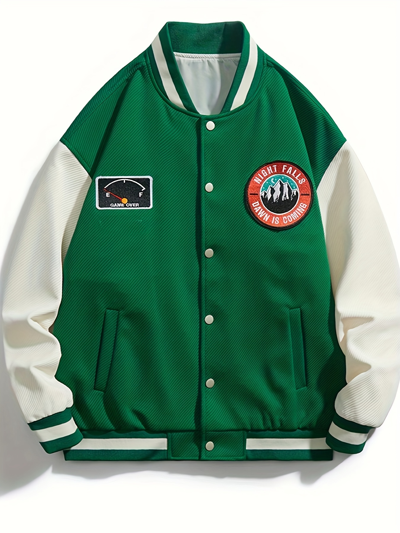 Men's Green College Jacket, Green Mens Varsity Jacket