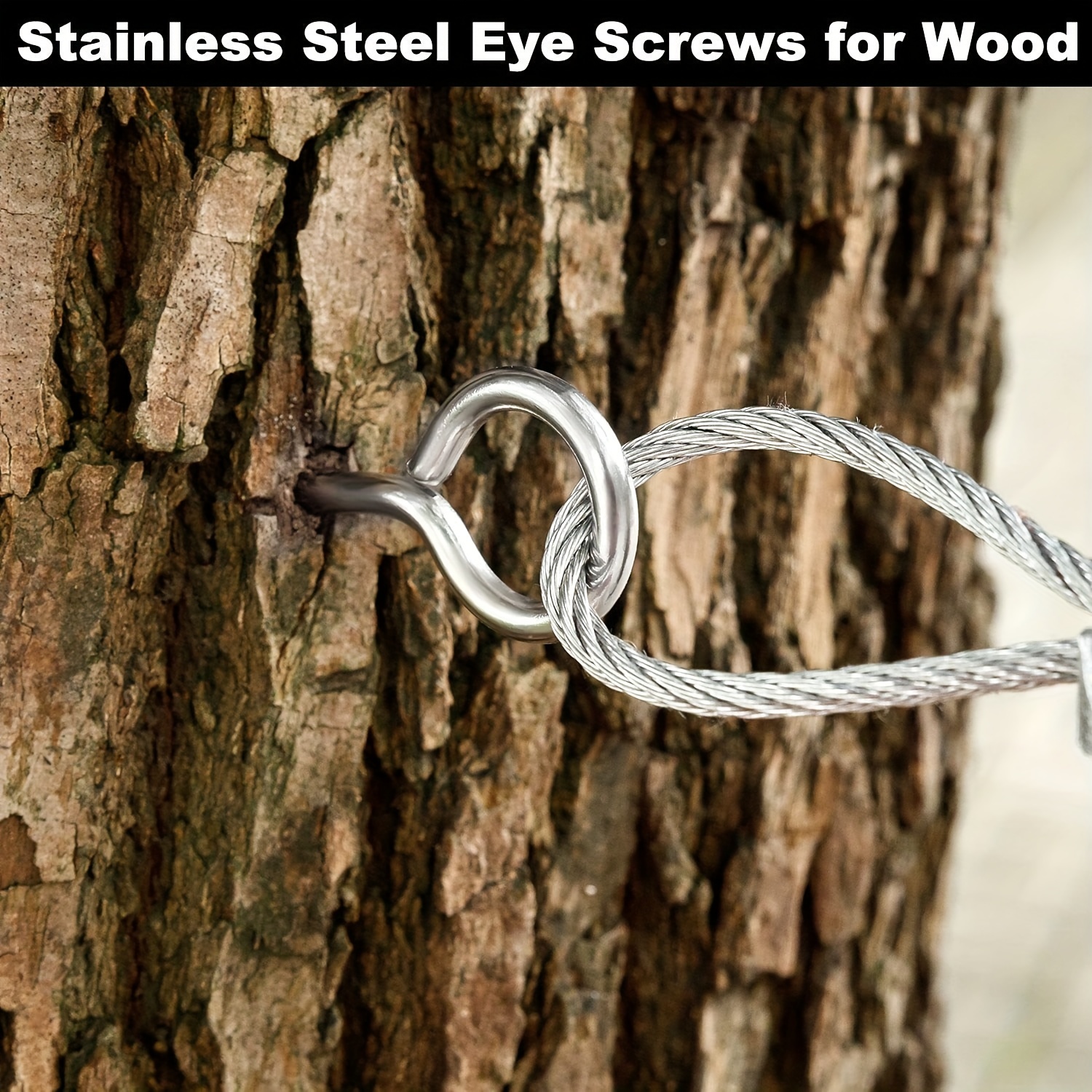 Hywei Stainless Steel Screws Eyes for Wood Eye Hooks Screw in Heavy Duty  Anti Rust Eye Wood Screws 4pcs Eye Screws Eyelet Screw Eye