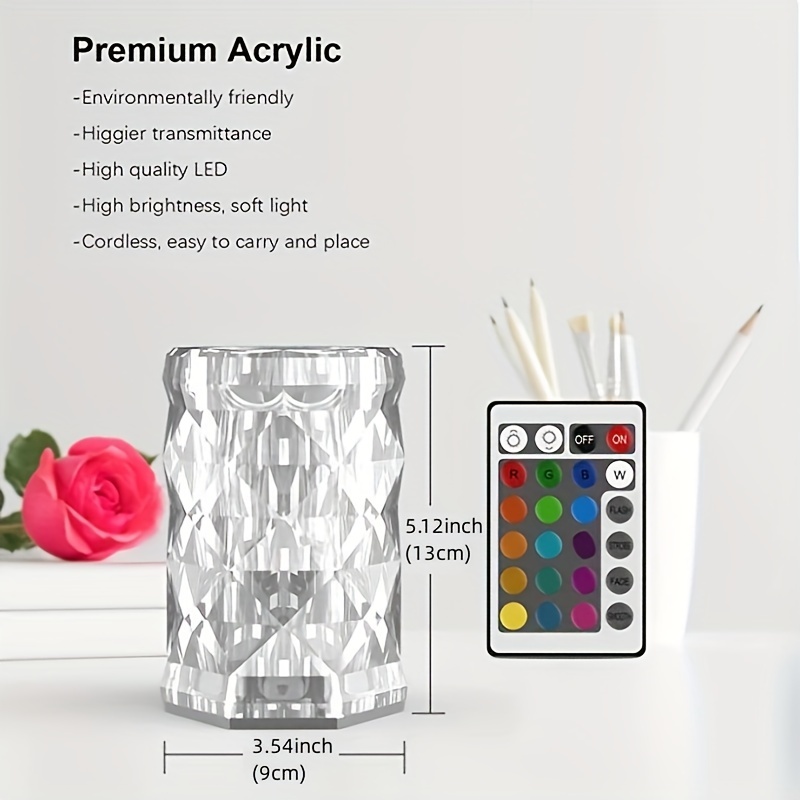 Rose Table Lamp Usb Charging Torch Lamp 16 Colors Changing - Temu