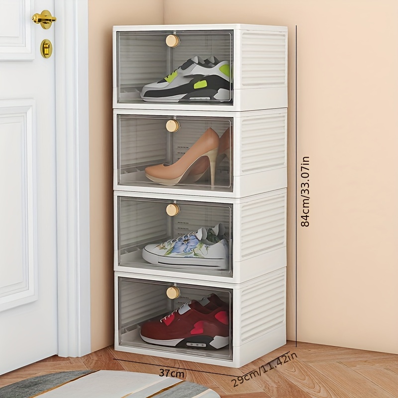 4 Tier Closet Organizers and Storage Stackable Plastic Storage Closet  Storage