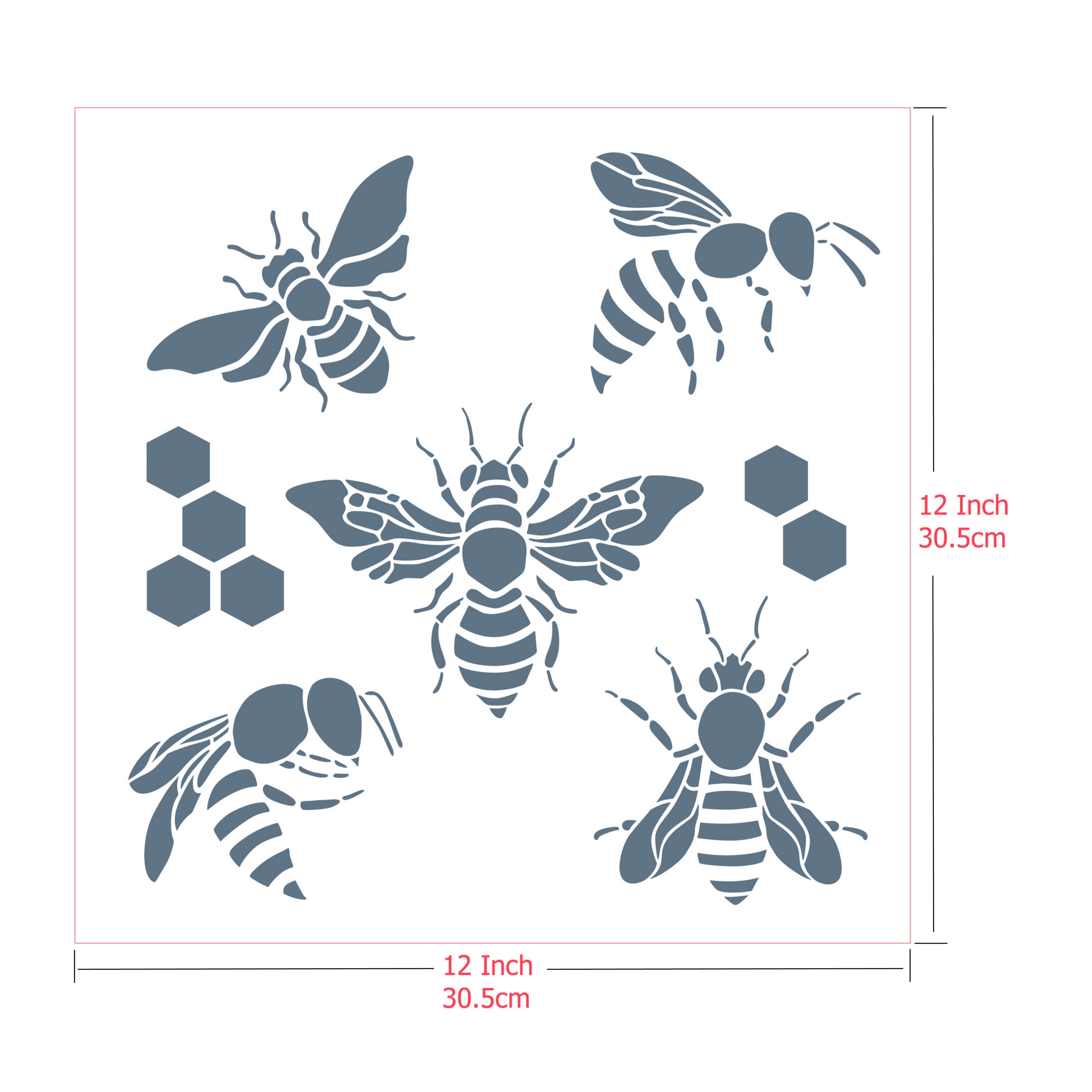 Honeycomb Stencil Bee Honey Mylar Sheet Painting Wall Art Kids