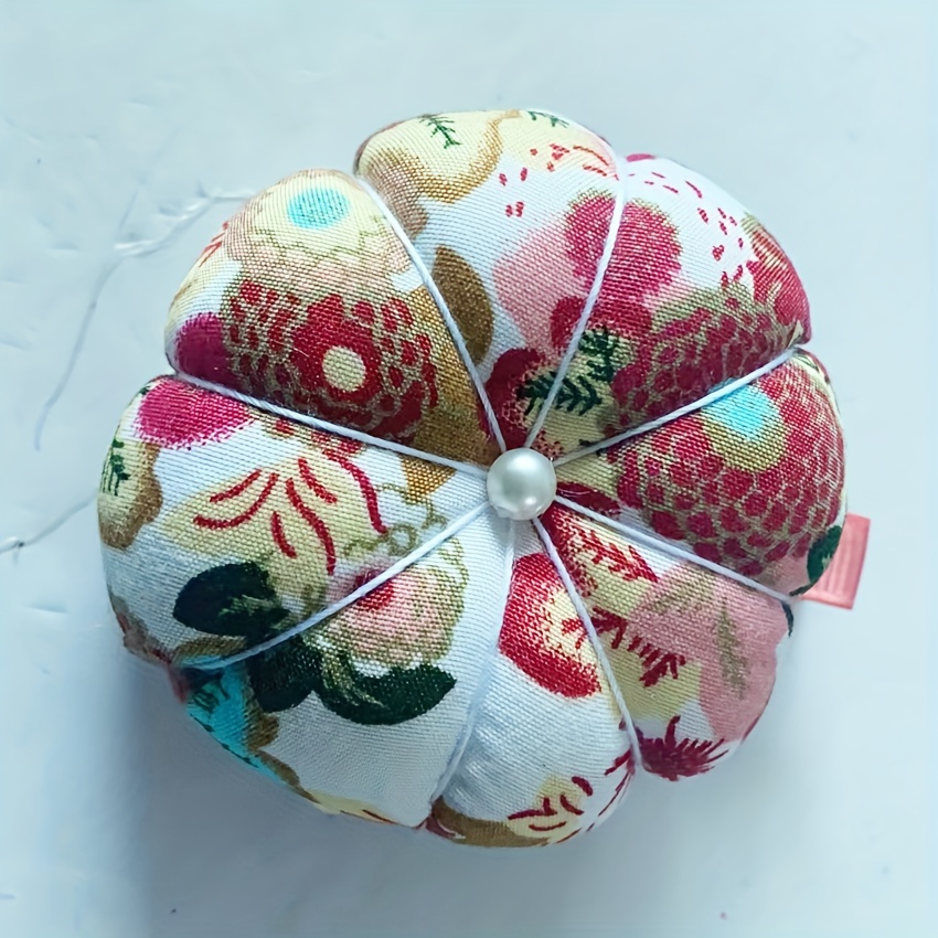 Diy Sewing Pincushion Pumpkin Shape Cotton Fabric Button - Temu