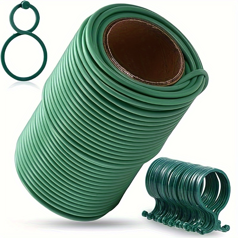 

1 Pack, 65 Feet Soft Plant Ties Green Plant Twist Ties, Plant Ties For Support With 20 Pcs Plant Clips, Gardening Supplies For Plants Office Home Organization 3.5mm Diameter