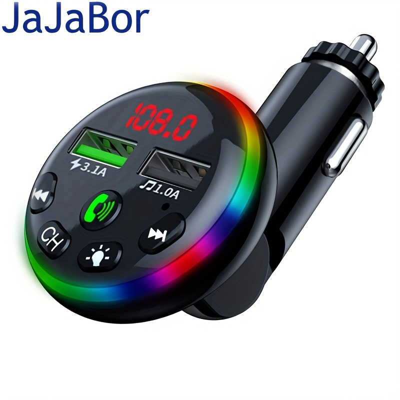  Nulaxy Transmisor FM Bluetooth para automóvil, adaptador  Bluetooth para automóvil con carga USB doble, reproductor de MP3, soporte  para tarjeta TF y disco USB, llamadas manos libres, luz : Electrónica
