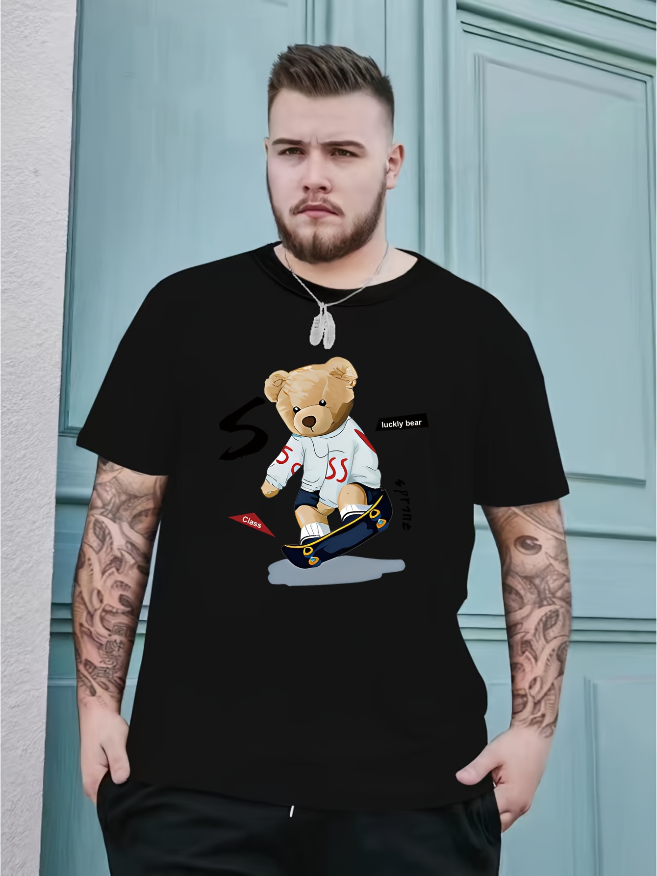 T-shirt Round Neck SS print Teddy Bear