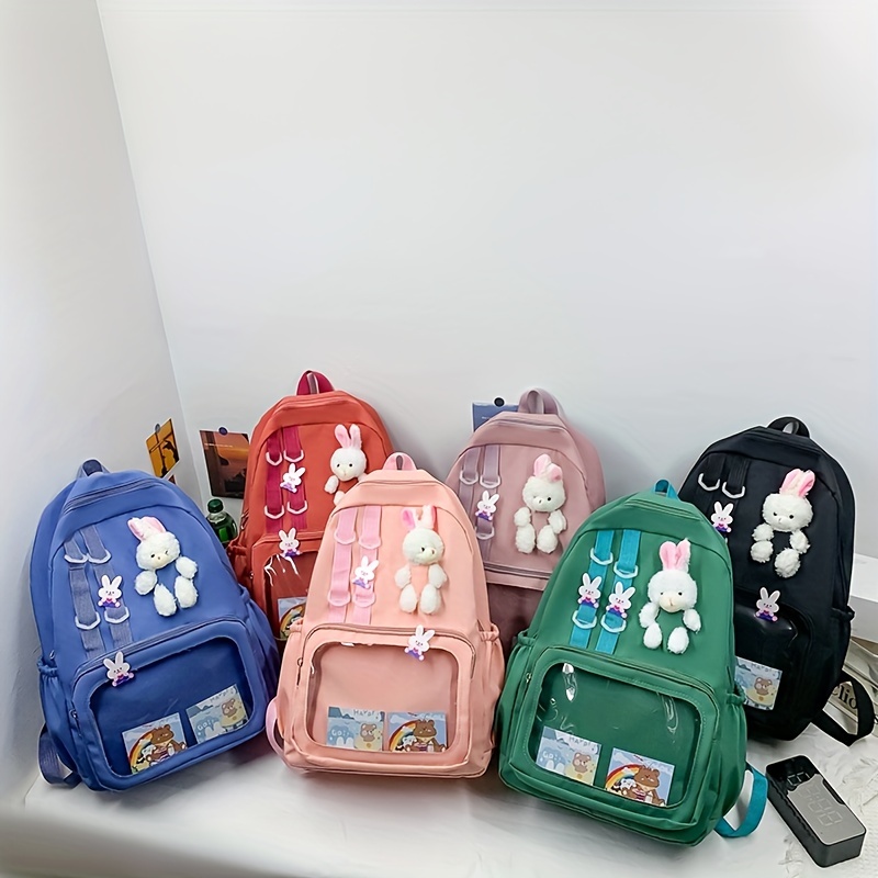 Mochila Portátil Patrón Cuadros Kawaii Mochila Viaje Nailon - Temu Chile