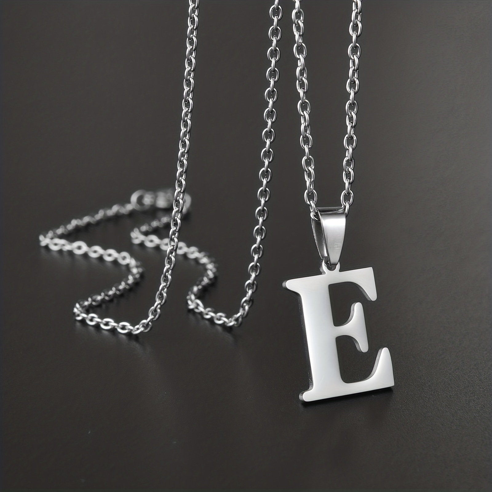 Men's Minimalist Stainless Steel English Letter Necklace