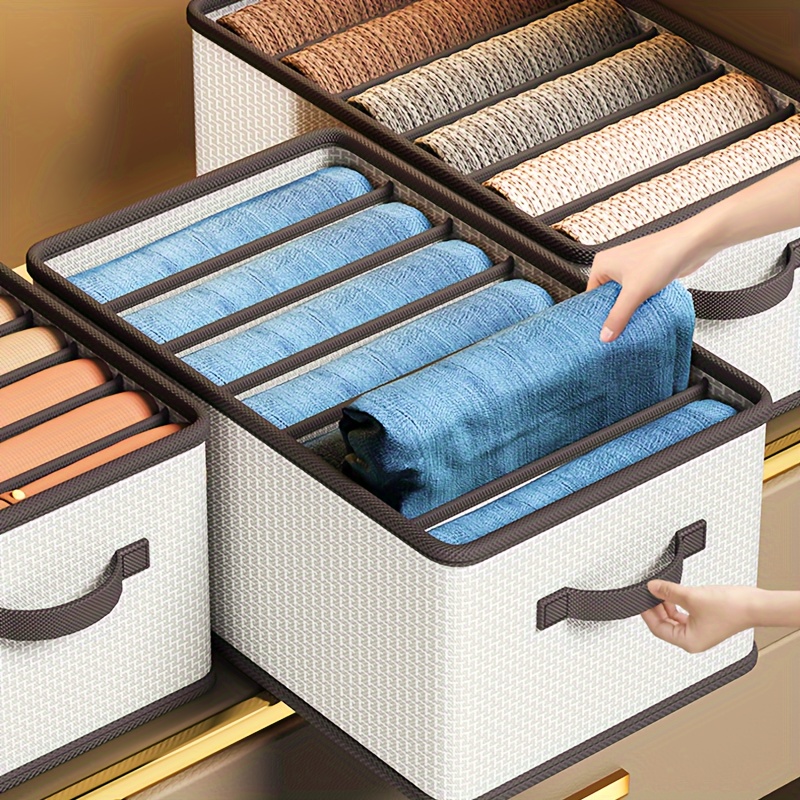Jeans Drawer Organizer Foldable Storage Box Fabric Wardrobe - Temu
