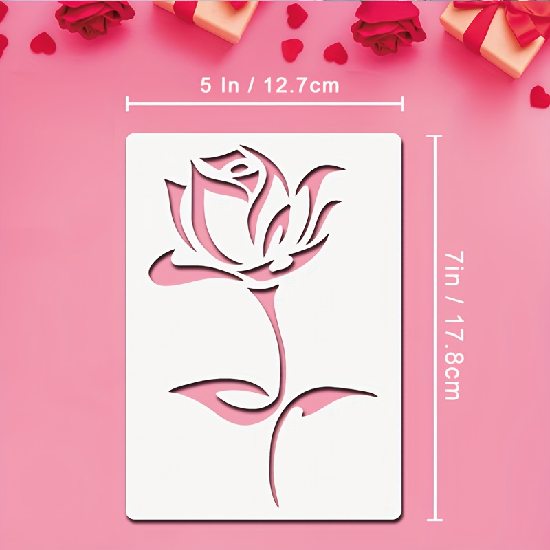 Rose Flower Stencil, Reusable Plastic Stencil, Large Rose Flower Spray Paint  Stencil For Painting On Wall Floor Canvas Furniture Farmhouse Home Decor  Art Supplies - Temu United Arab Emirates