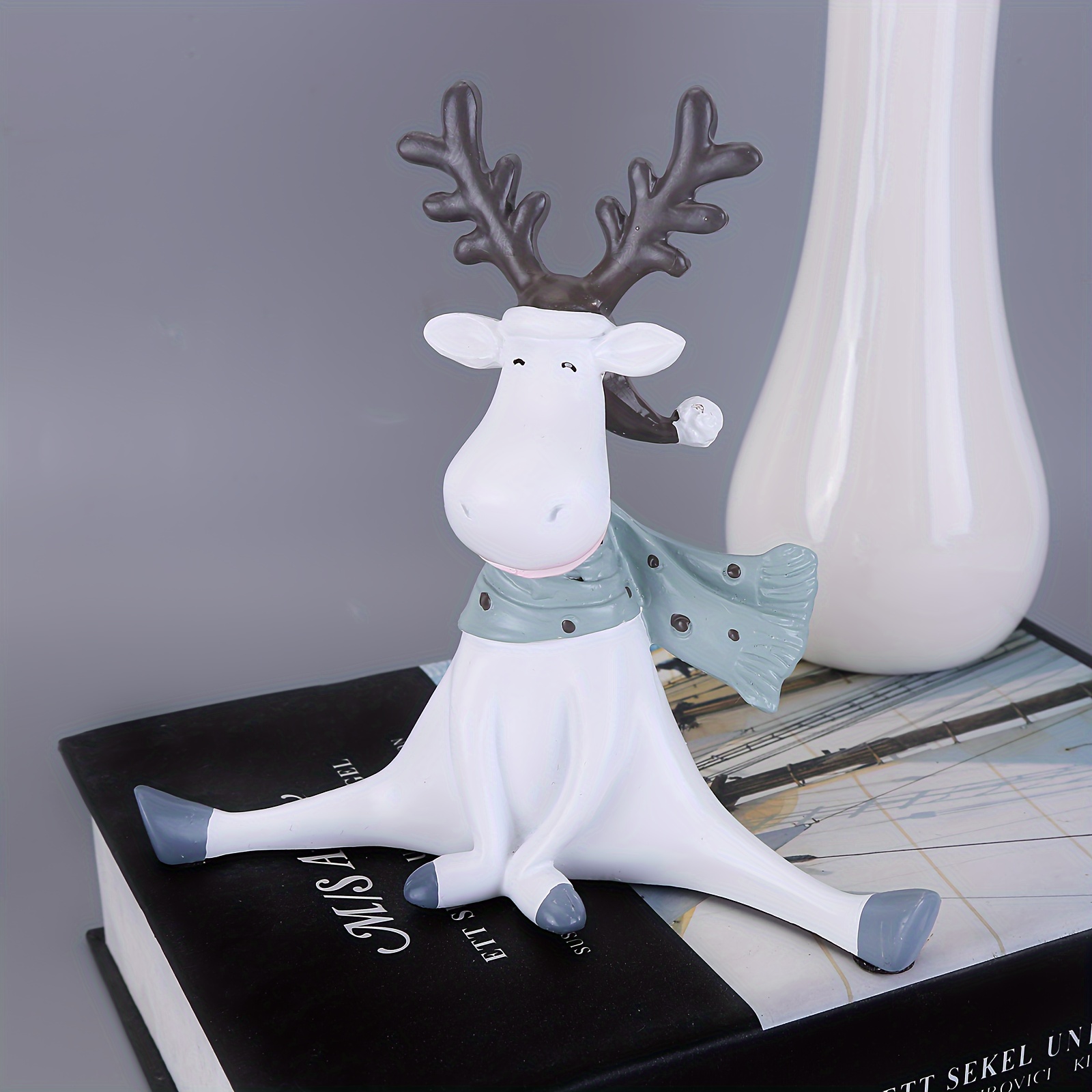 Peluche renne en tissu d'habillement 37 cm - tissu - pièce de Noël -  figurine