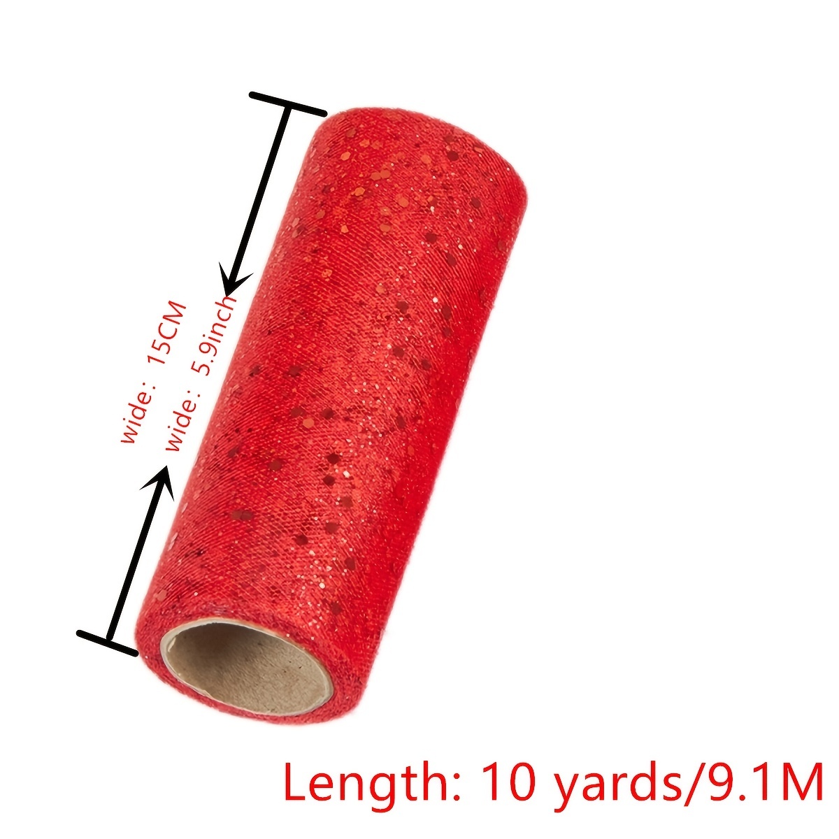 Rollos de tul de 11 colores arco iris de tul rollo de tela de  tul de 6.0 in por 25 yardas/carrete y tijera de costura cinta métrica de  punto elástico para