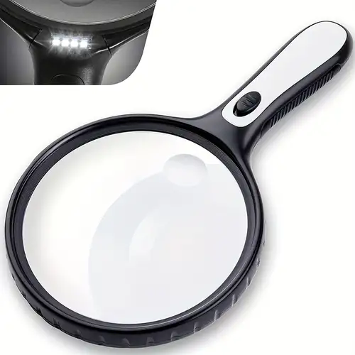 3 X/4.5x Led Lighted Hands Free Magnifying Glass With Light - Temu